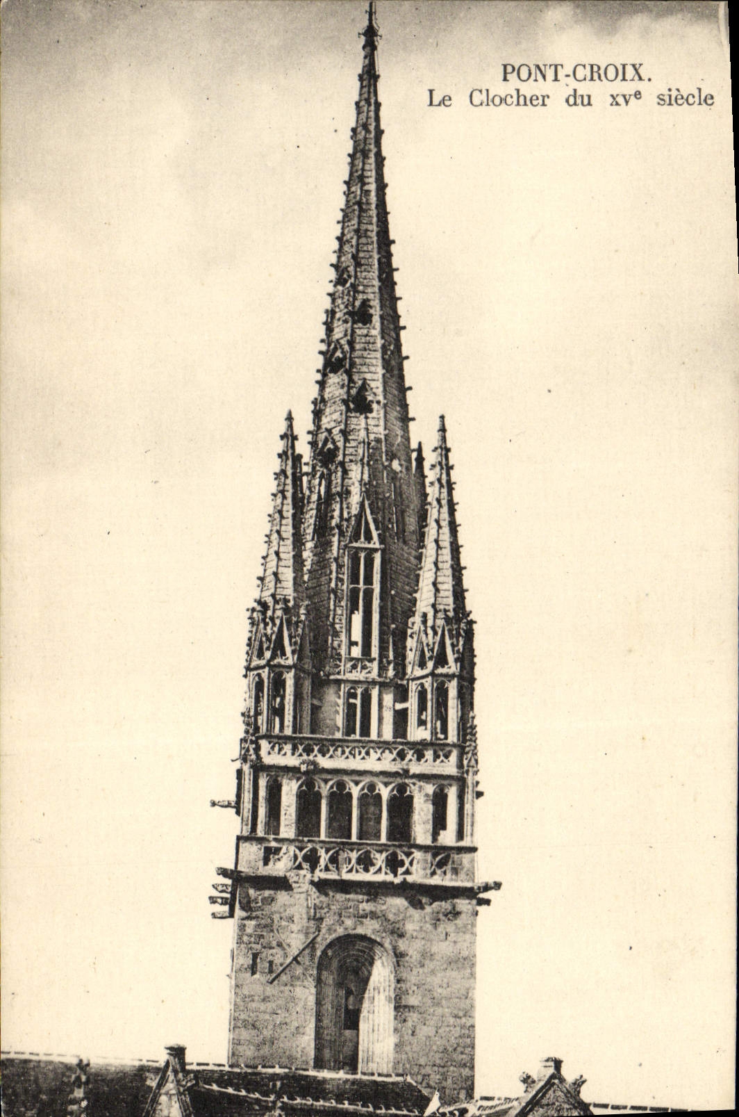 VINTAGE POSTCARD Bridge Cross the Bell-tower of the 15th Century