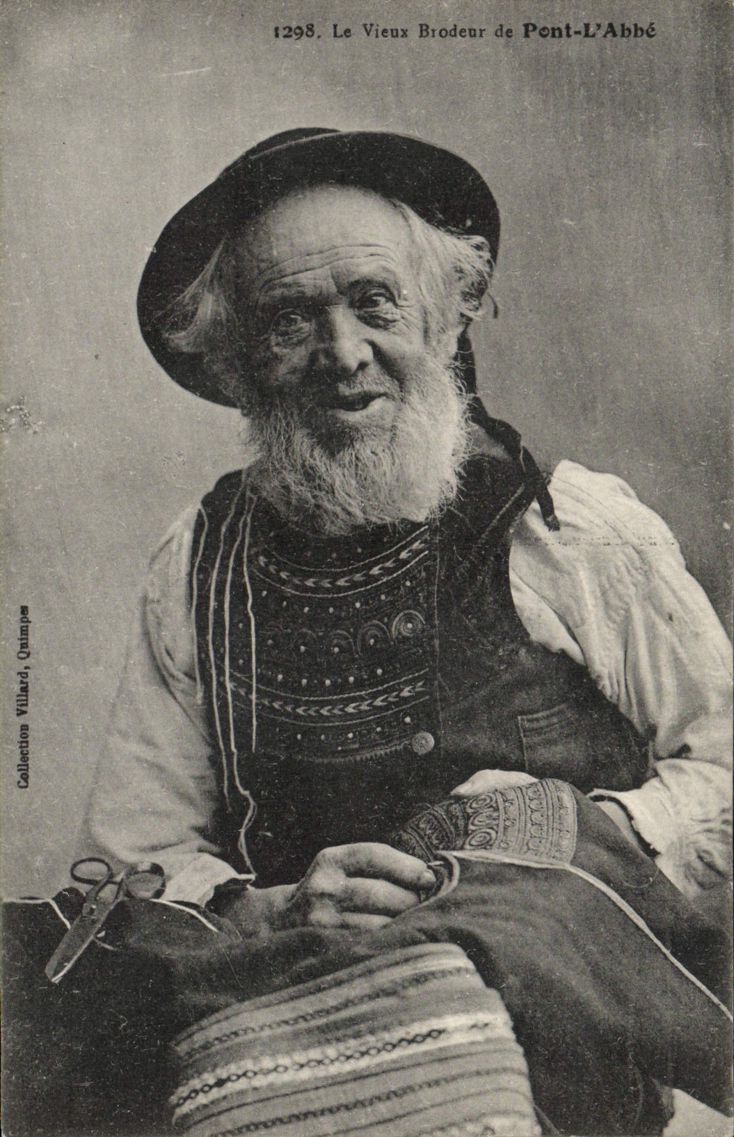 VINTAGE POSTCARD the Old Embroiderer of Bridge the Abbot Folklore