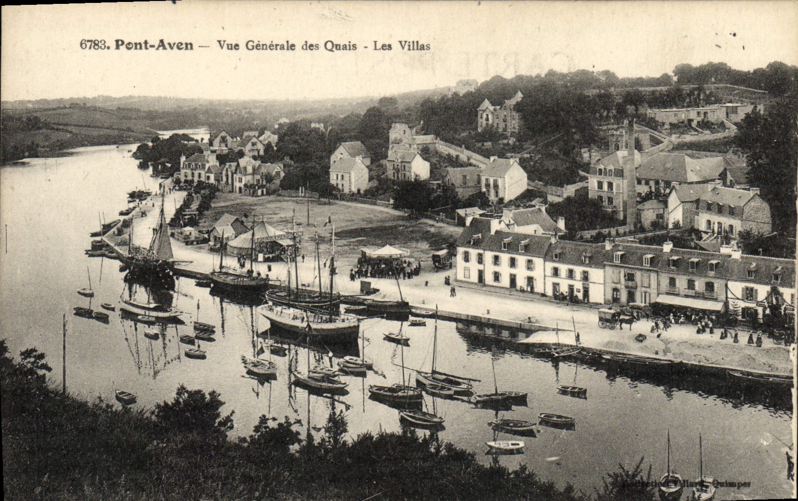 VINTAGE POSTCARD Bridge Swallow-hole View of the Quays the Villas Circus Boats