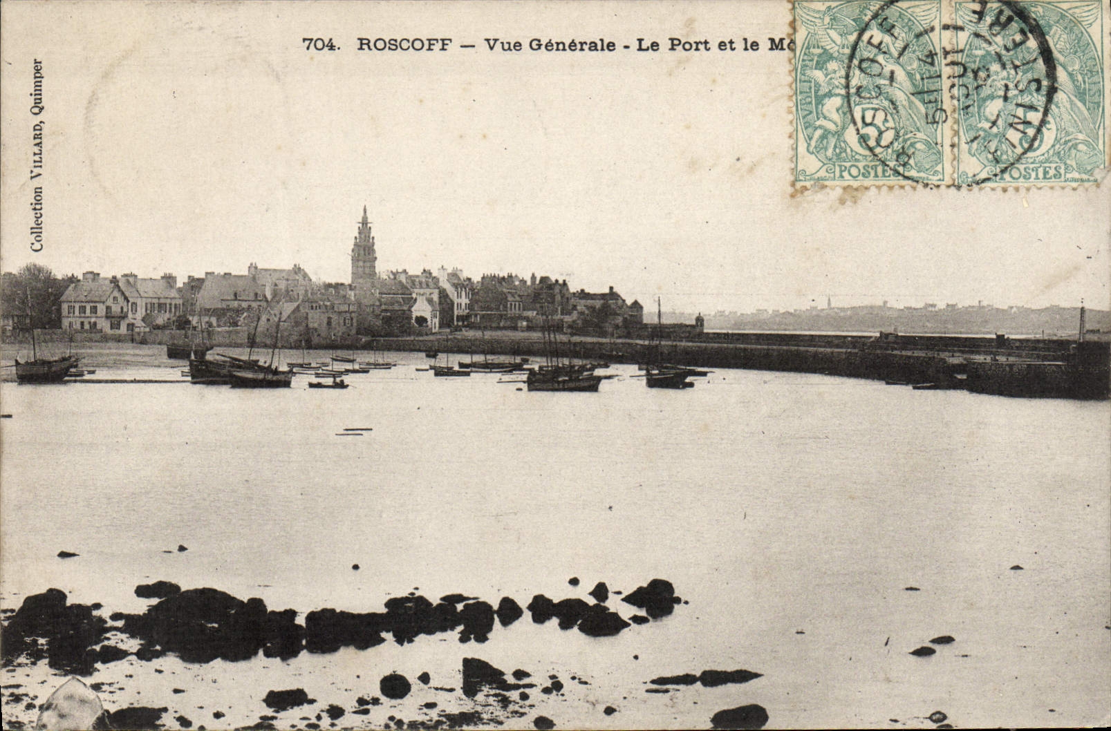 VINTAGE POSTCARD Roscoff View the Port