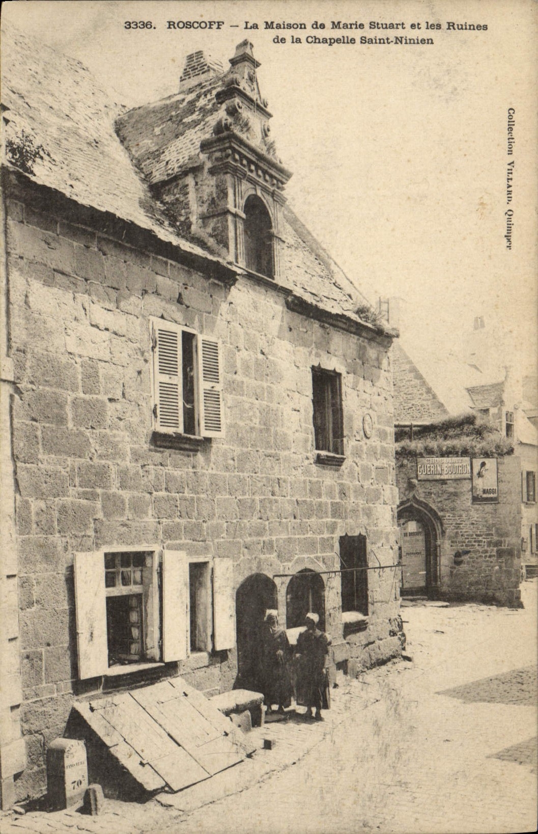 VINTAGE POSTCARD Roscoff the House of Marie Stuart and Ruins of the vault Ninien Saint