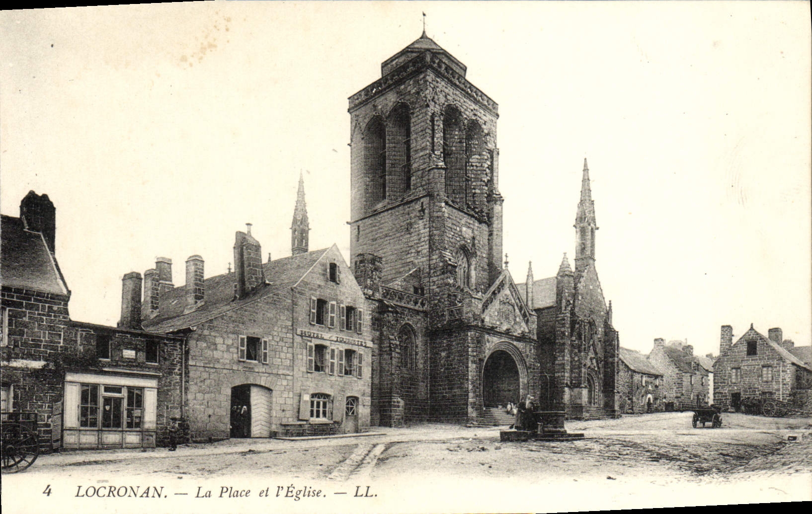 VINTAGE POSTCARD Locronan the Place and the Church