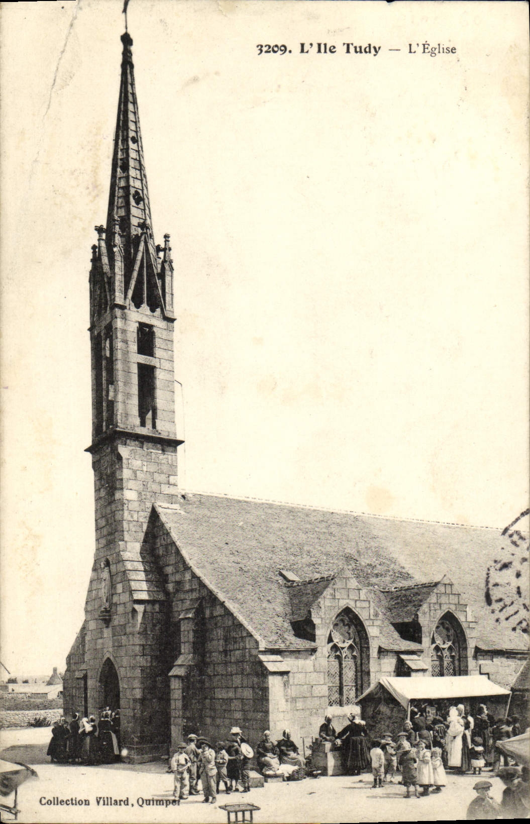 VINTAGE POSTCARD the Island Tudy the Church