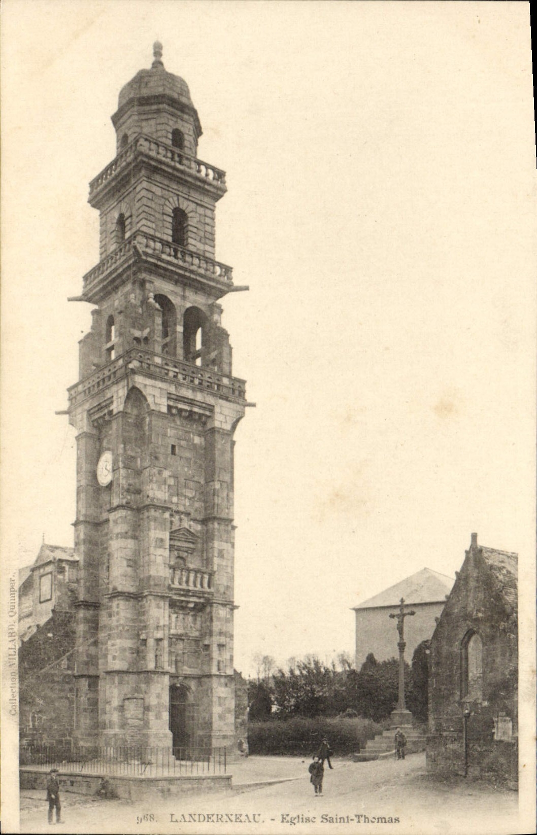 VINTAGE POSTCARD Landerneau Church Thomas Saint