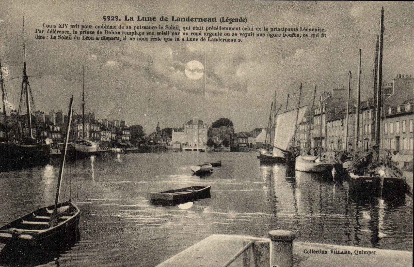 VINTAGE POSTCARD the Moon of Landerneau Boats