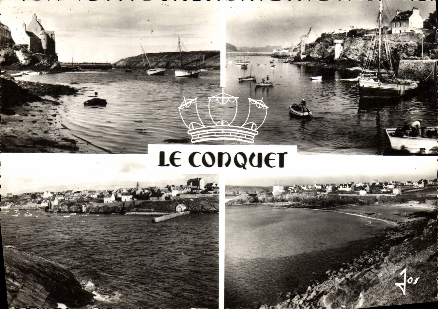 MODERN CARD Brittany Conquet the Port and the Beach of the seaboard town