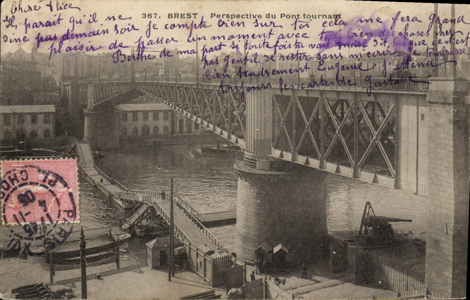 CPA Brest Perspective du Pont tournant