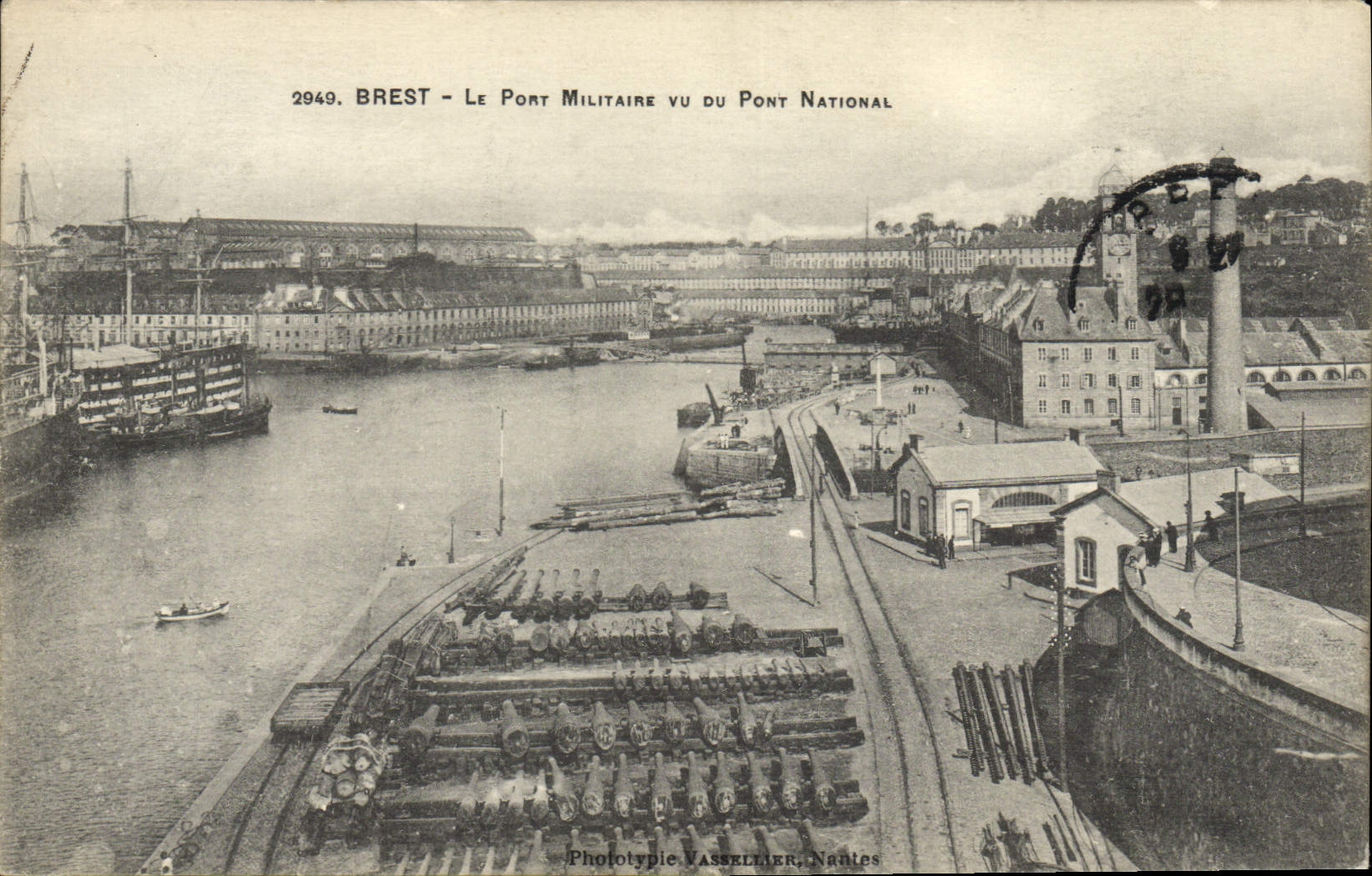 VINTAGE POSTCARD Brest the Military Bridge seen of the National Bridge
