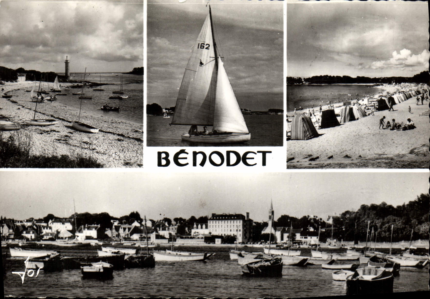 MODERN CARD Benodet the Port and the Beach