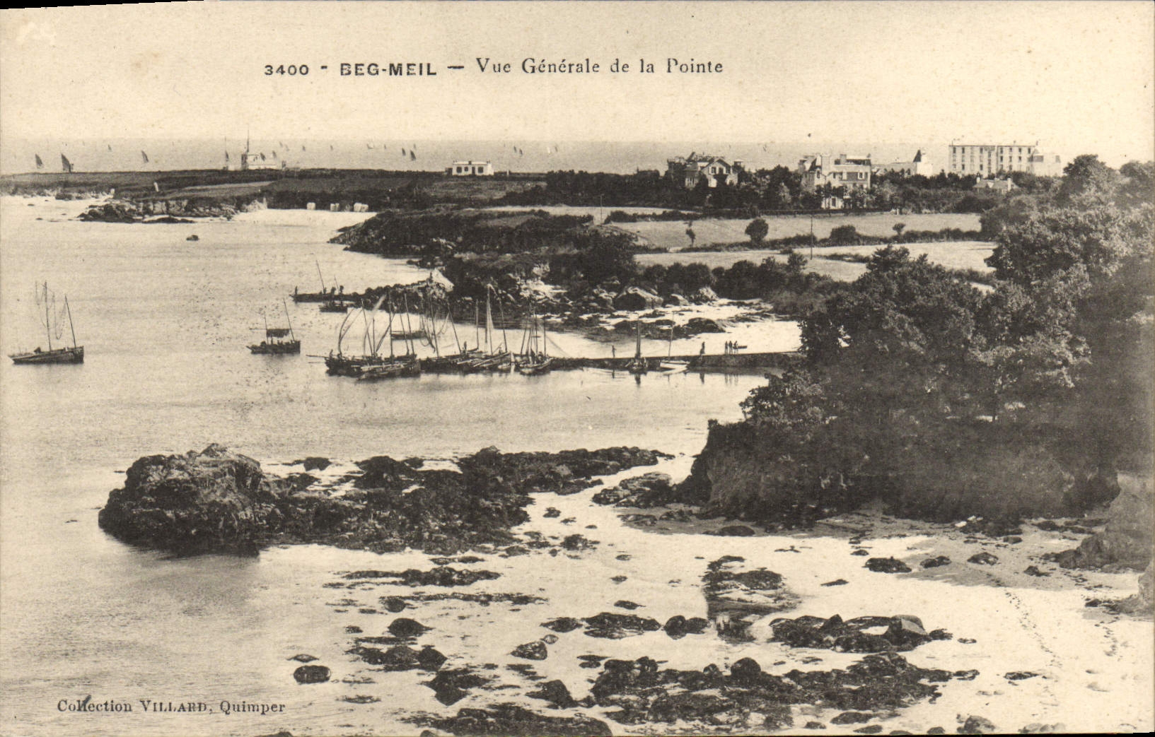 VINTAGE POSTCARD Beg Meil View of the Point