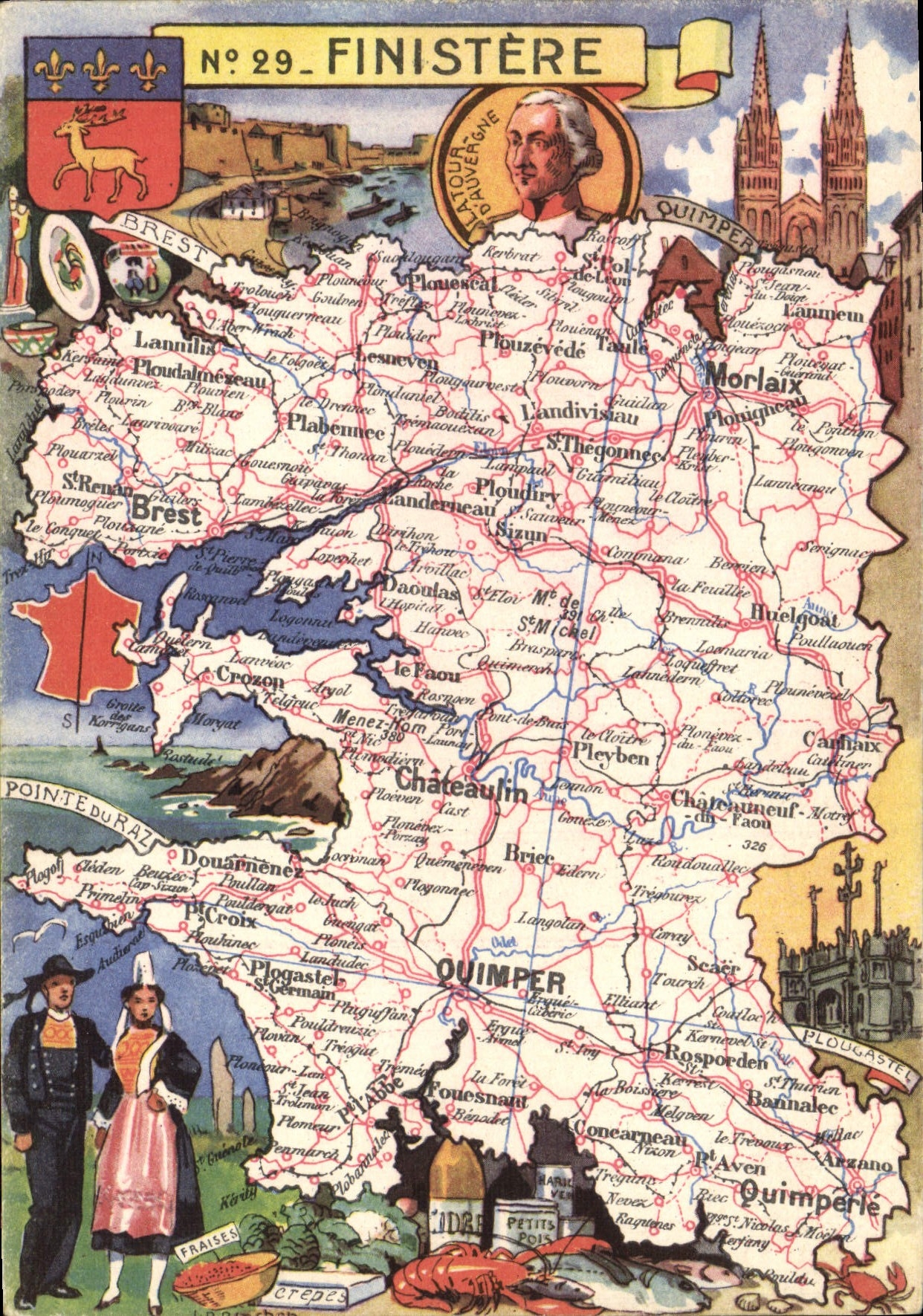 VINTAGE POSTCARD Finistere