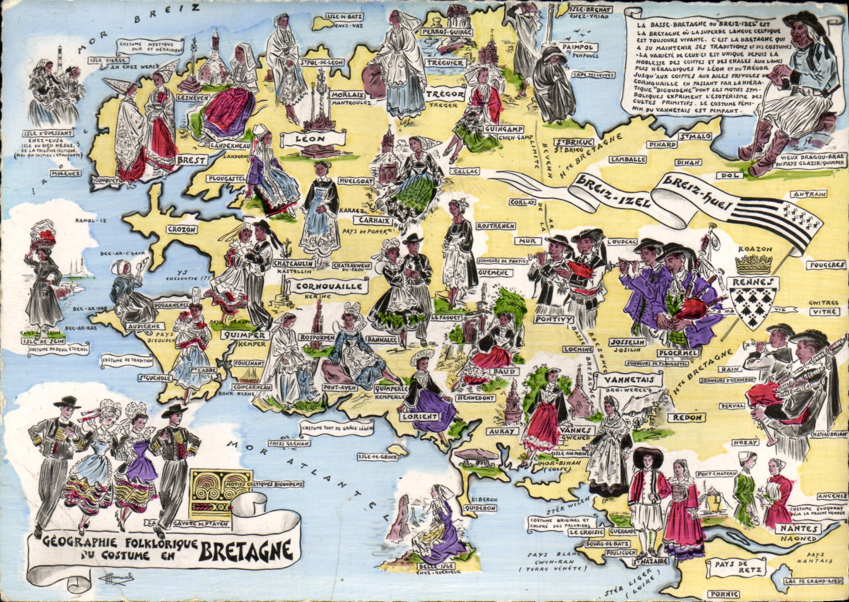 MODERN CARD French Provinces Folk Brittany