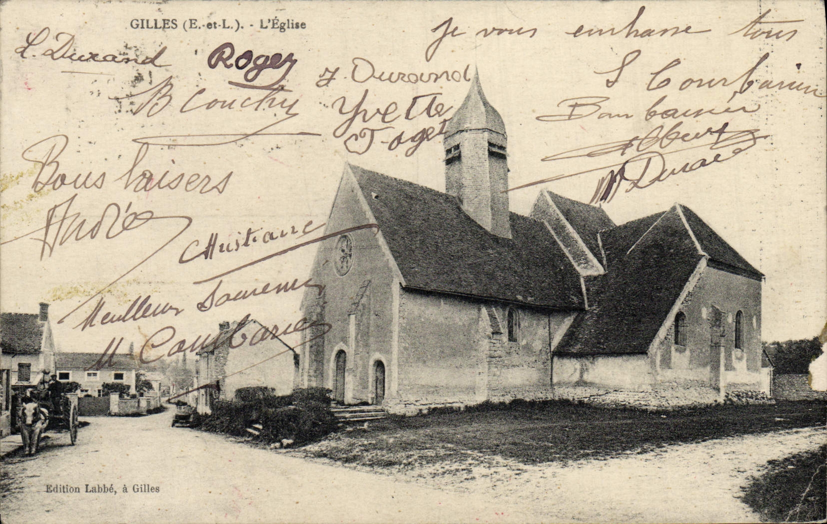 POSTAL Gil de la VENDIMIA la iglesia