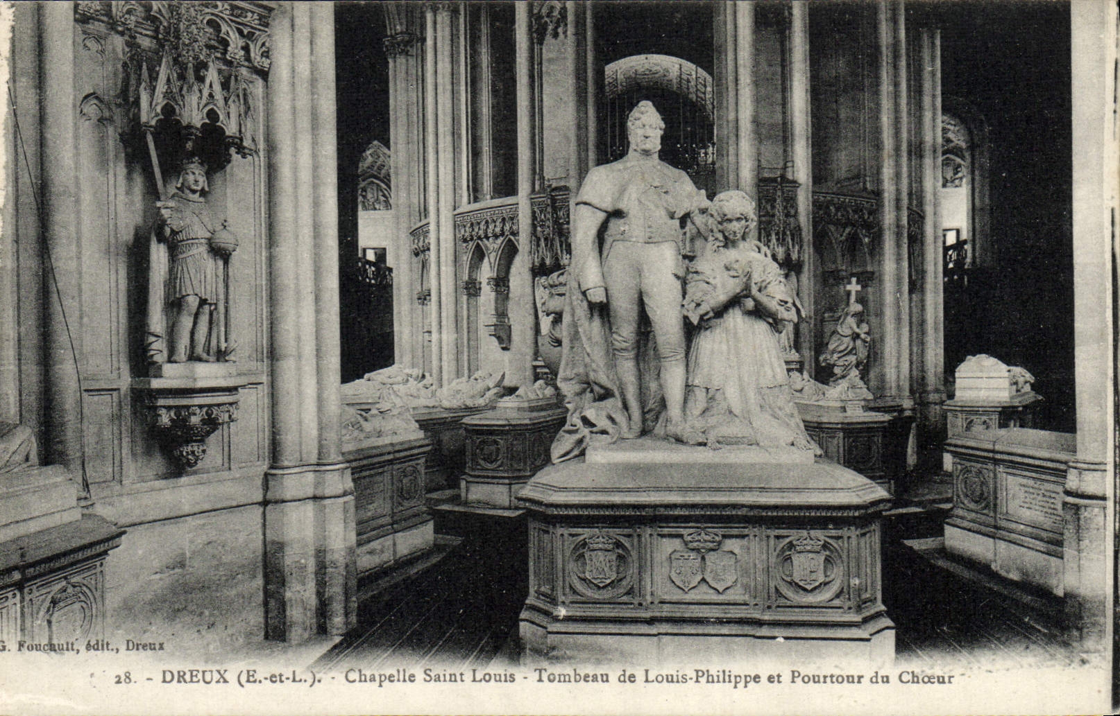 Tumba de St. Louis de la cámara acorazada de Dreux de la POSTAL de la VENDIMIA de Louis Felipe y Pourtour del estribillo