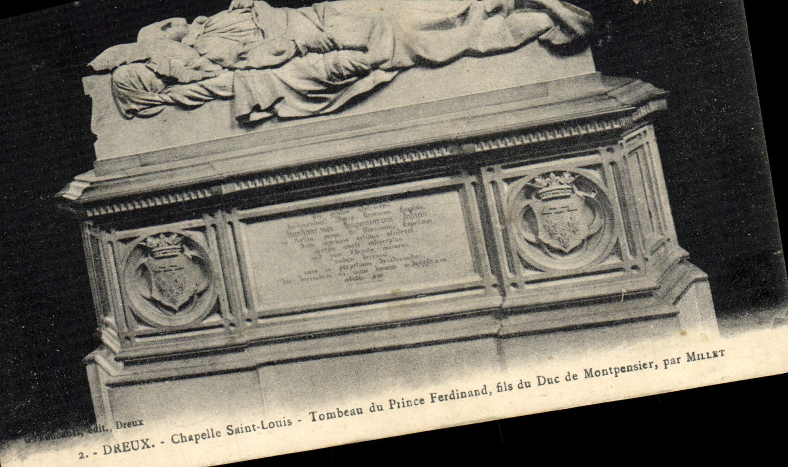 Tumba de St. Louis de la cámara acorazada de Dreux de la POSTAL de la VENDIMIA de príncipe Fernando