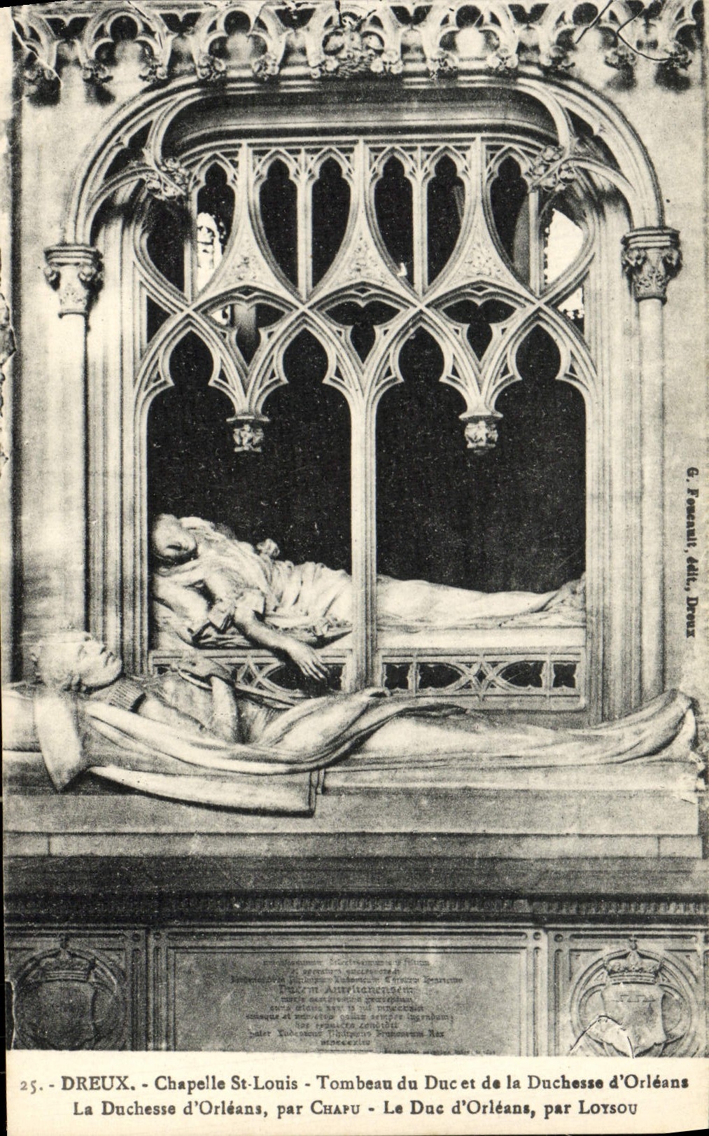 Tumba de St. Louis de la cámara acorazada de Dreux de la POSTAL de la VENDIMIA del duque Of la duquesa de Orleans