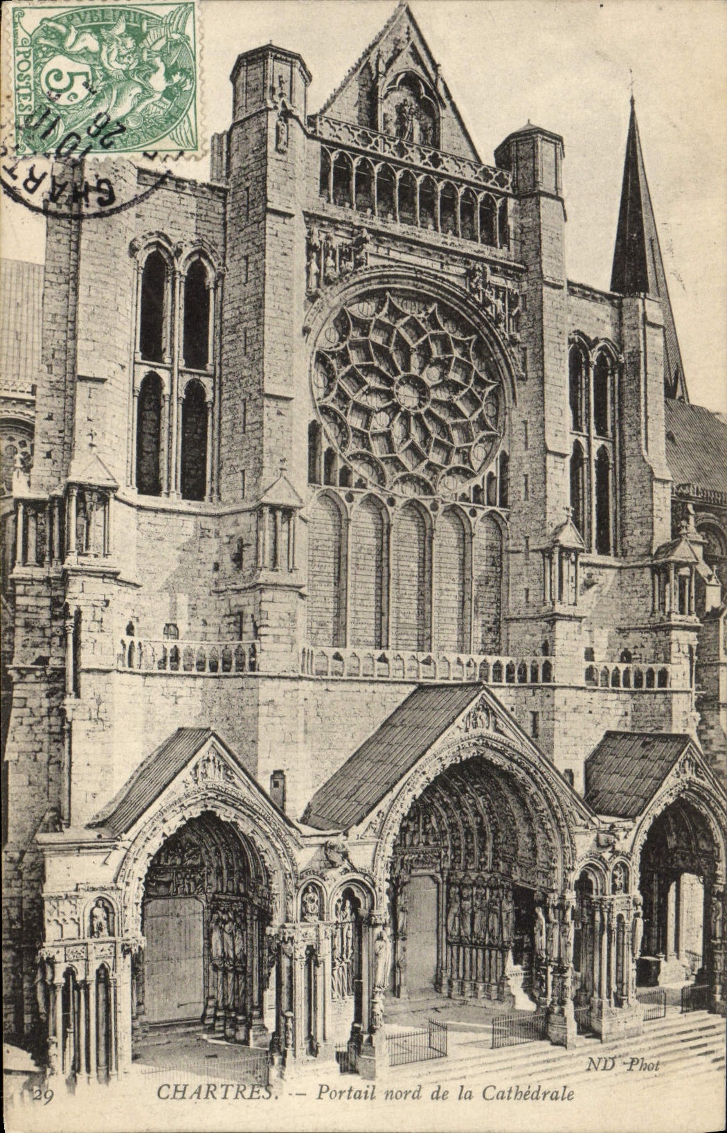 CPA Chartres Portail Nord De La Cathedrale