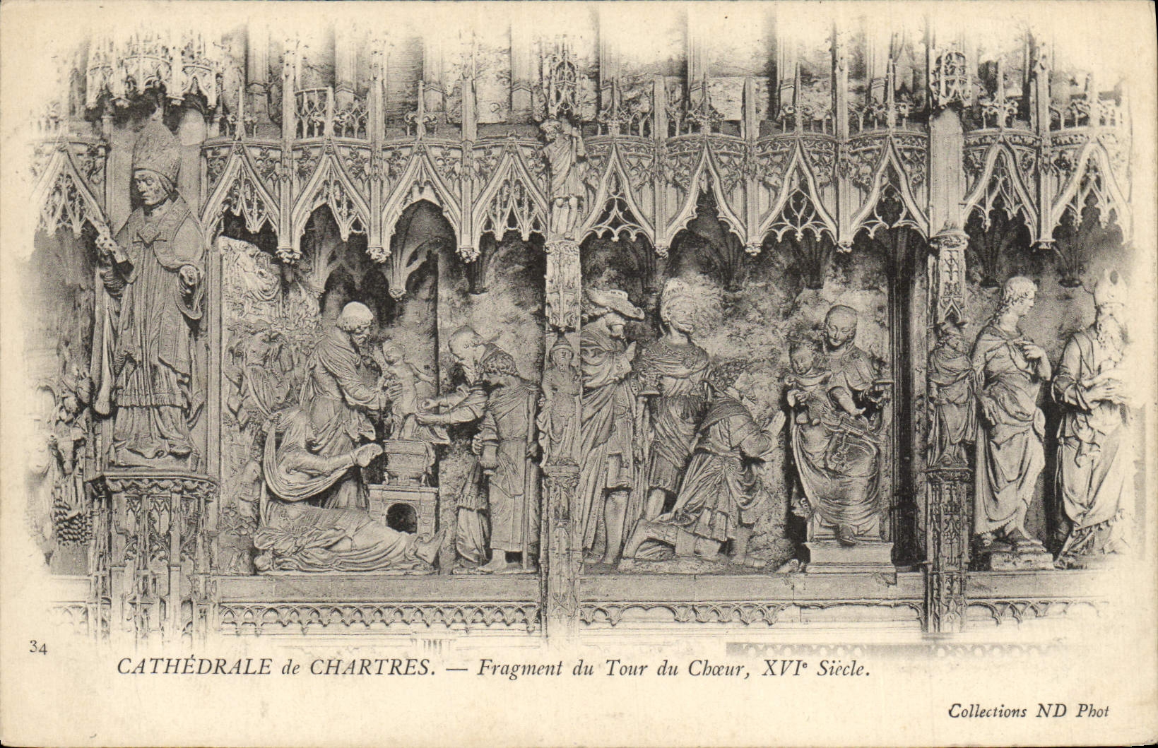 CPA Cathedrale De Chartres Fragment Du Tour du Choeur