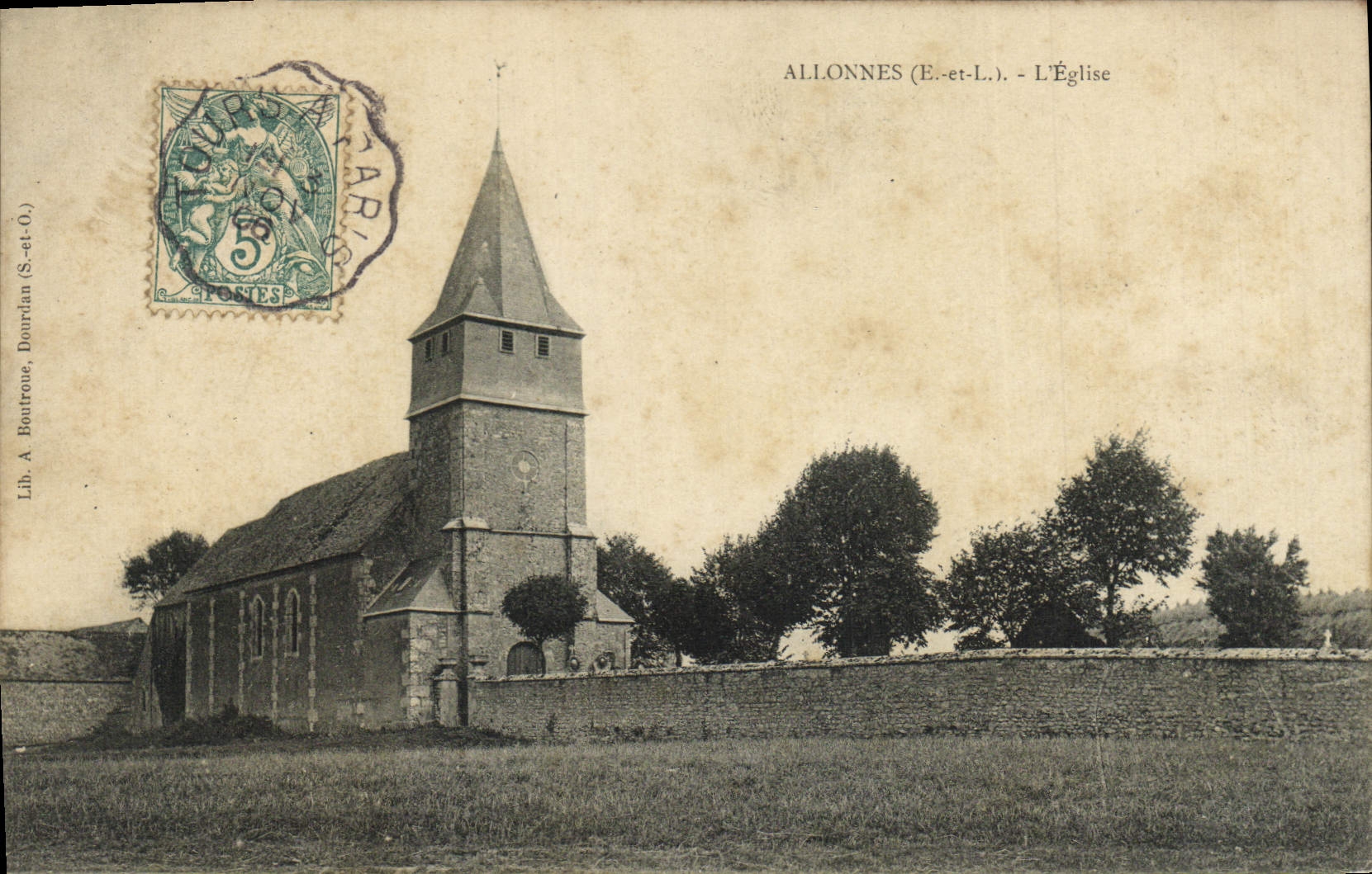 Leznas de la POSTAL de la VENDIMIA la iglesia