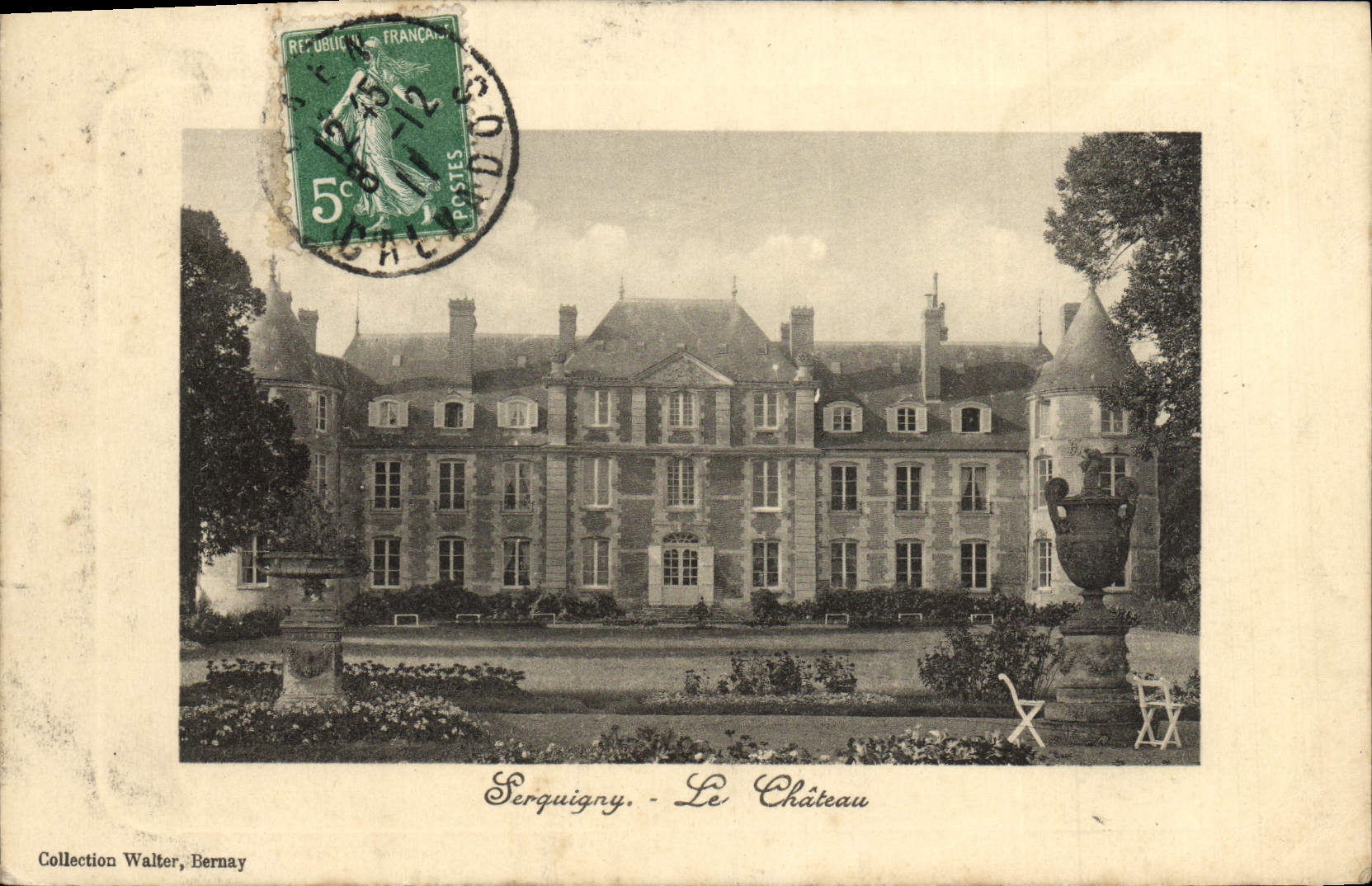 VINTAGE POSTCARD Serquigny the Castle