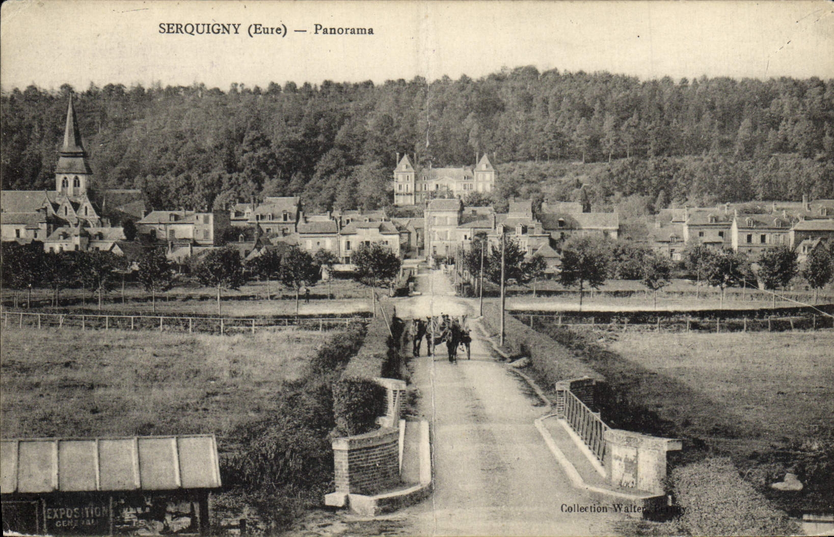 VINTAGE POSTCARD Serquigny Panorama