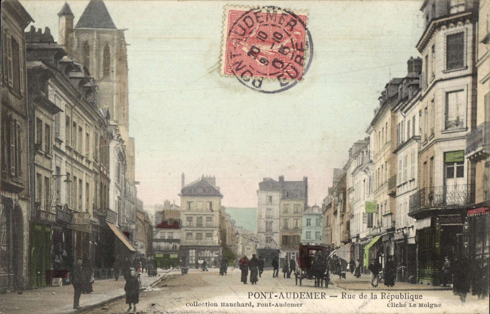 VINTAGE POSTCARD Bridge Audemer Street Of the Republic