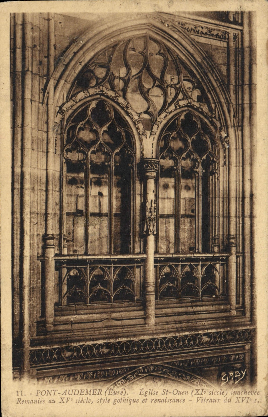 VINTAGE POSTCARD Bridge Audemer Church St Ouen