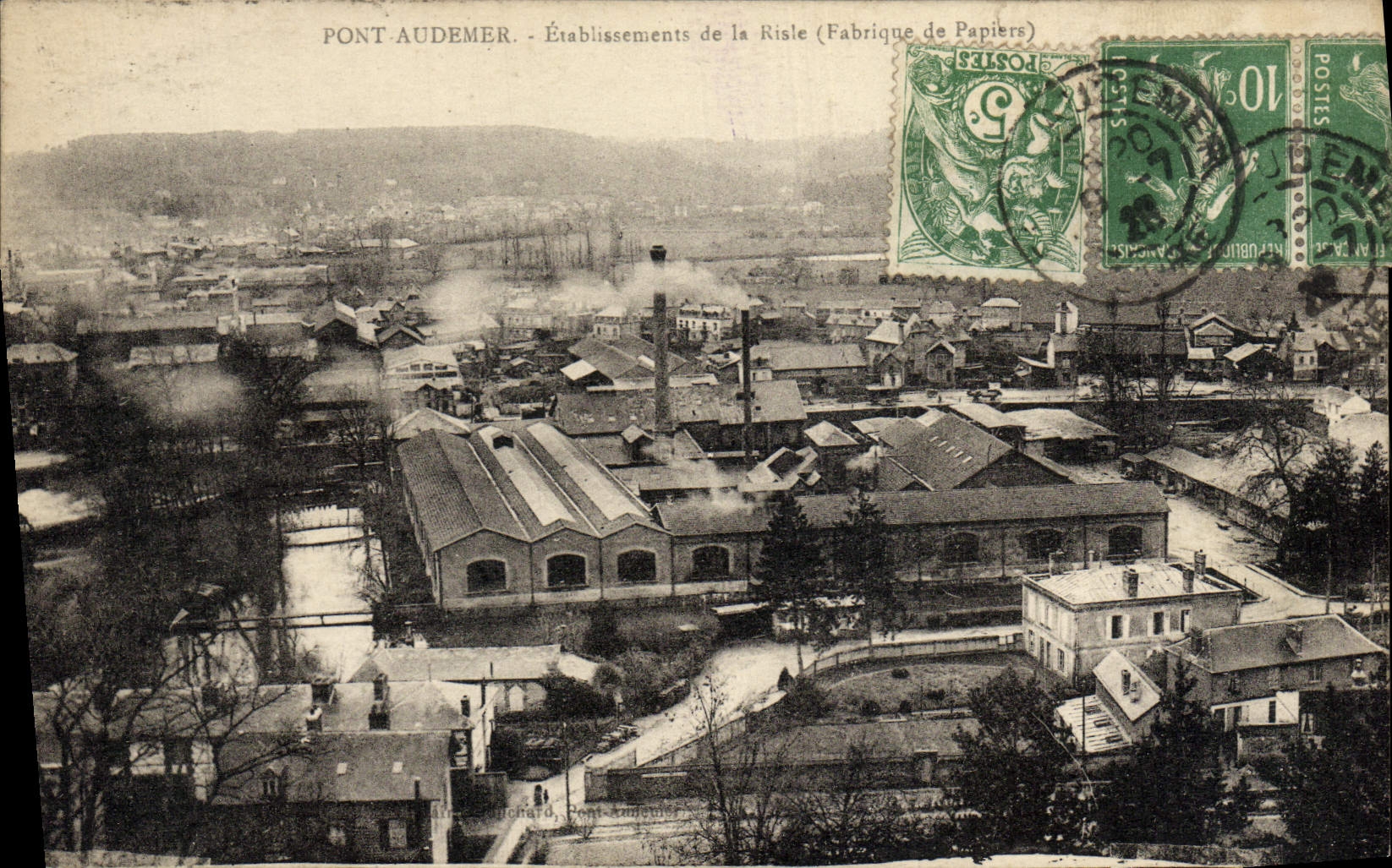 VINTAGE POSTCARD Pont Audemer Etablissements Of Risle Manufactures Paper