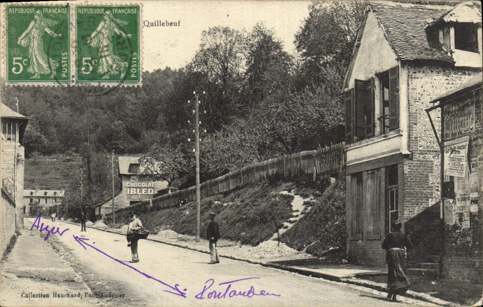 VINTAGE POSTCARD Bridge Audemer Road of Quillebeuf