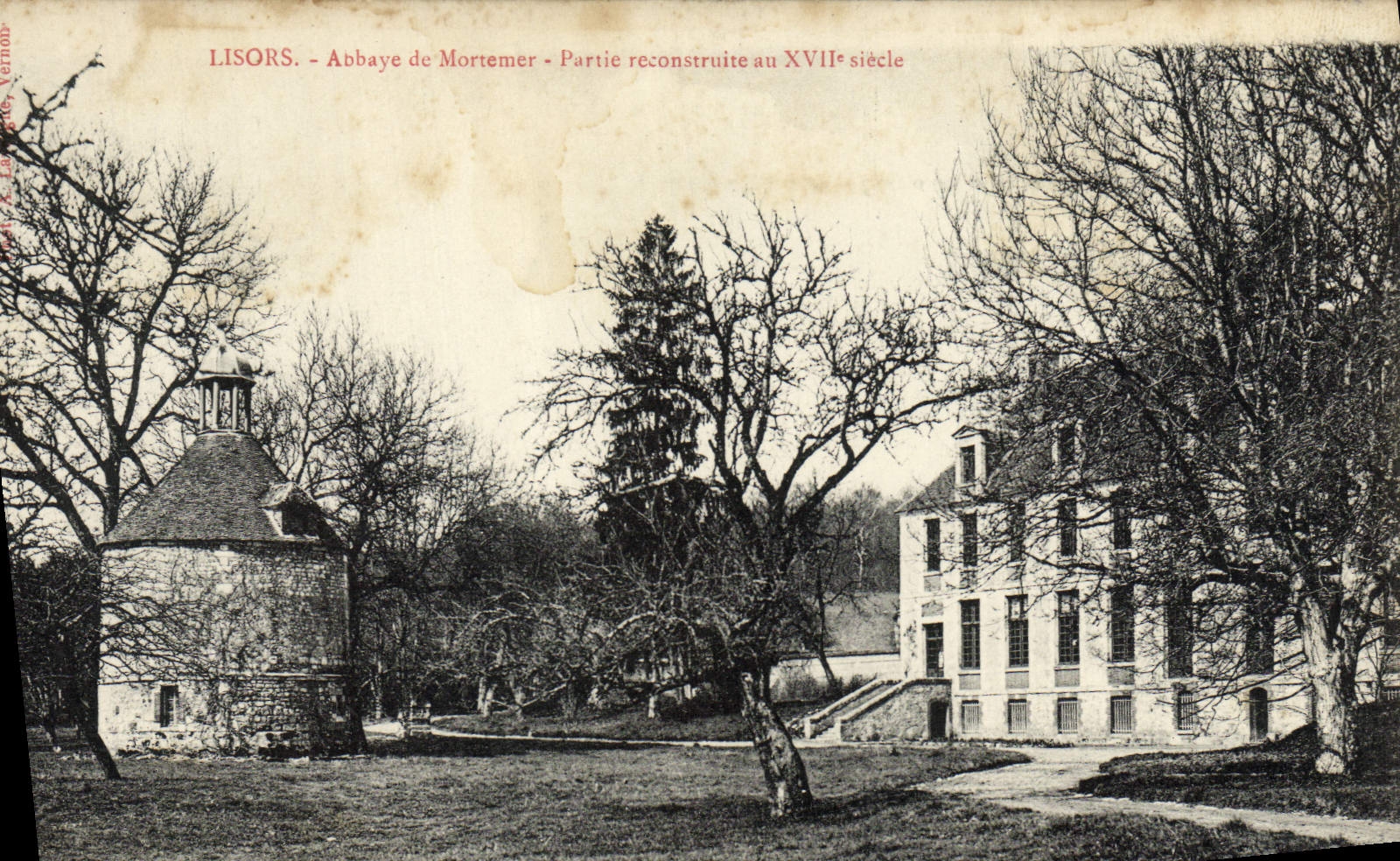POSTAL Lisors Abbey De Mortemer Left de la VENDIMIA reconstruido con 17mo