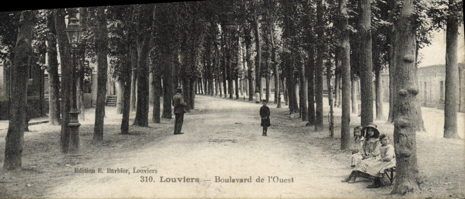 Bulevar de Louviers de la POSTAL de la VENDIMIA de los niños del oeste