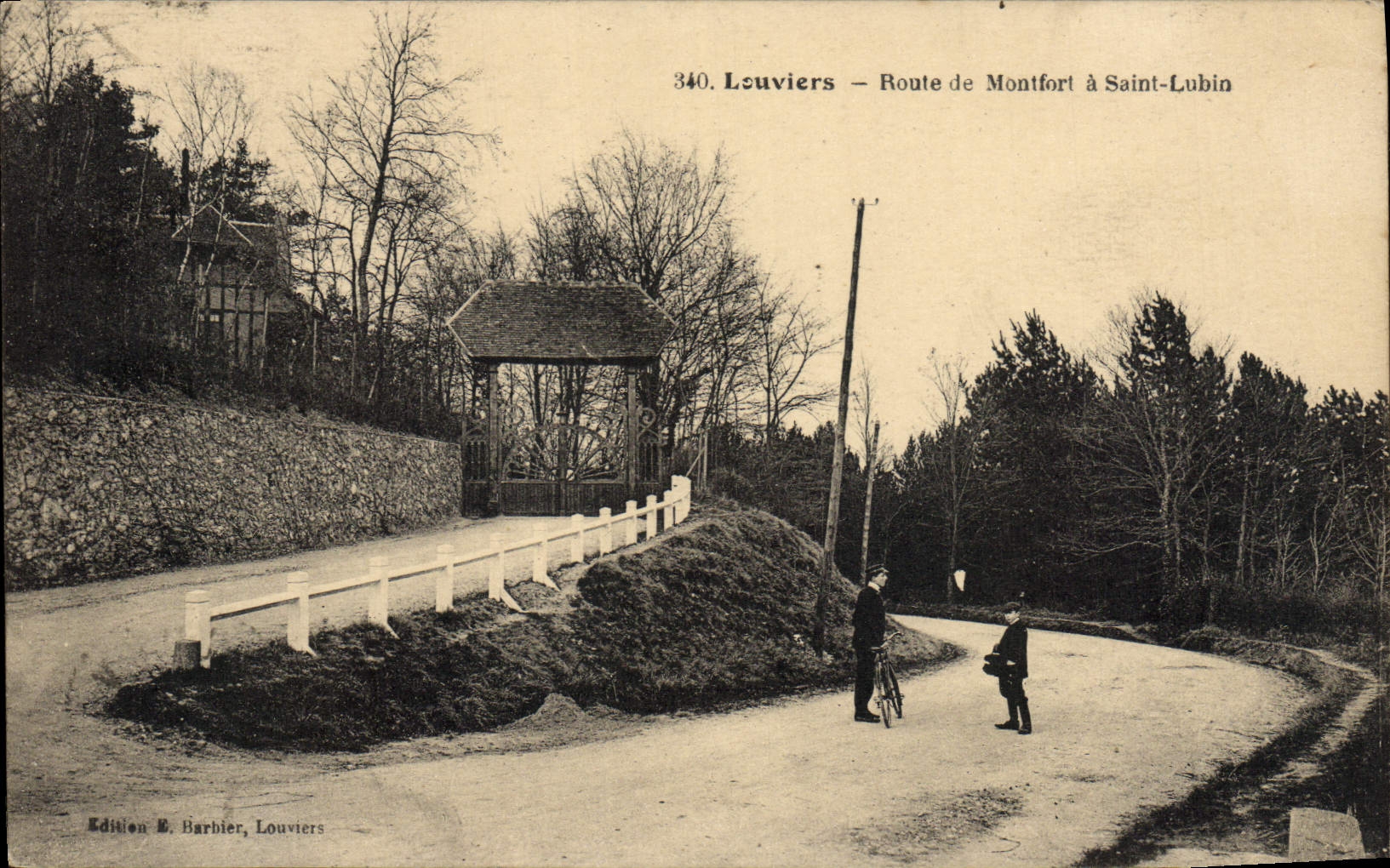 VINTAGE POSTCARD Louviers Route De Montfort has Holy Lubin