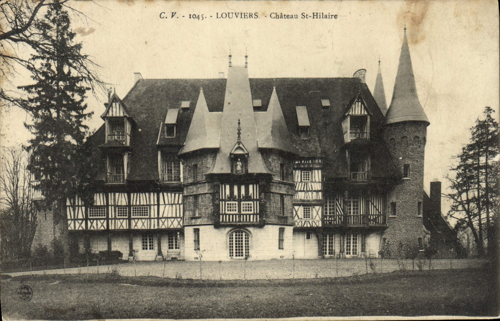 VINTAGE POSTCARD Louviers Castle St Hilaire