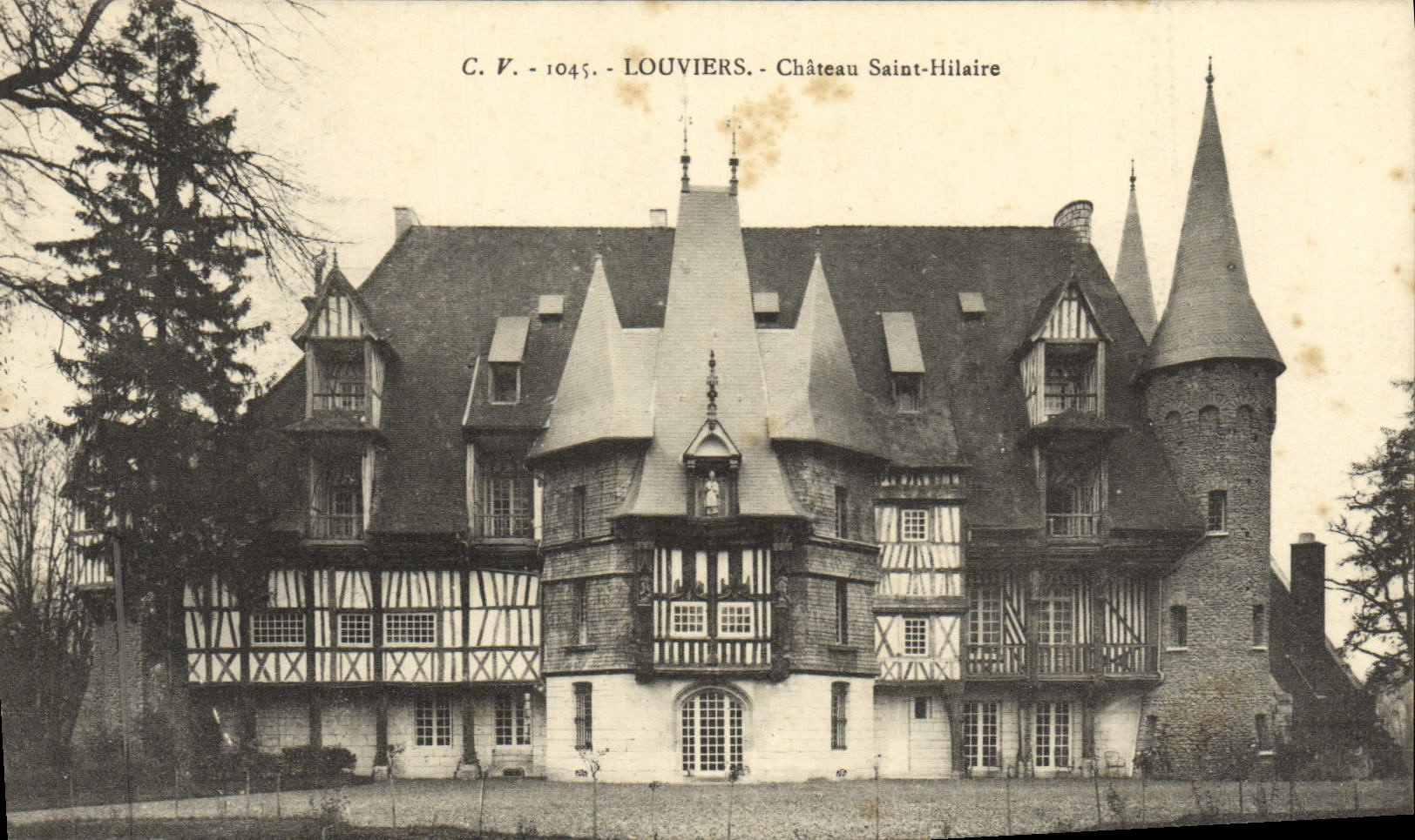 VINTAGE POSTCARD Louviers Holy Castle Hilaire