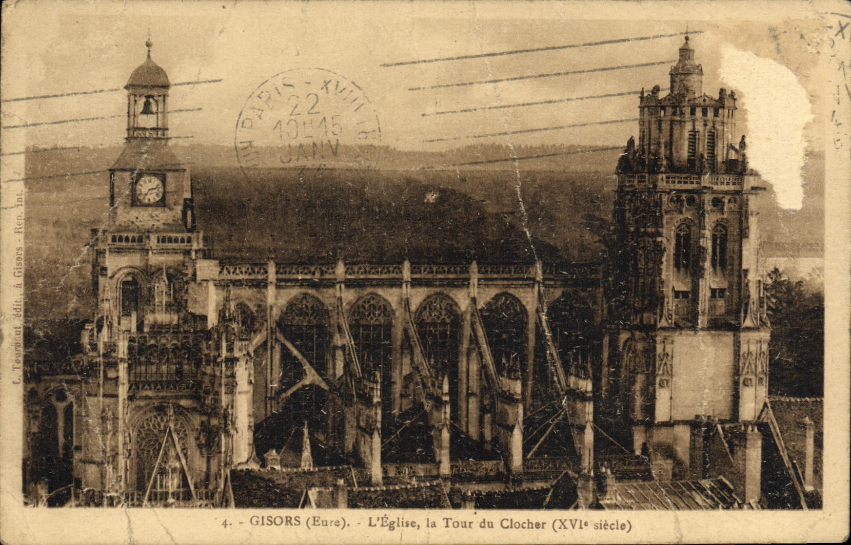 CPA Gisors L'Eglise La Tour Du Clocher