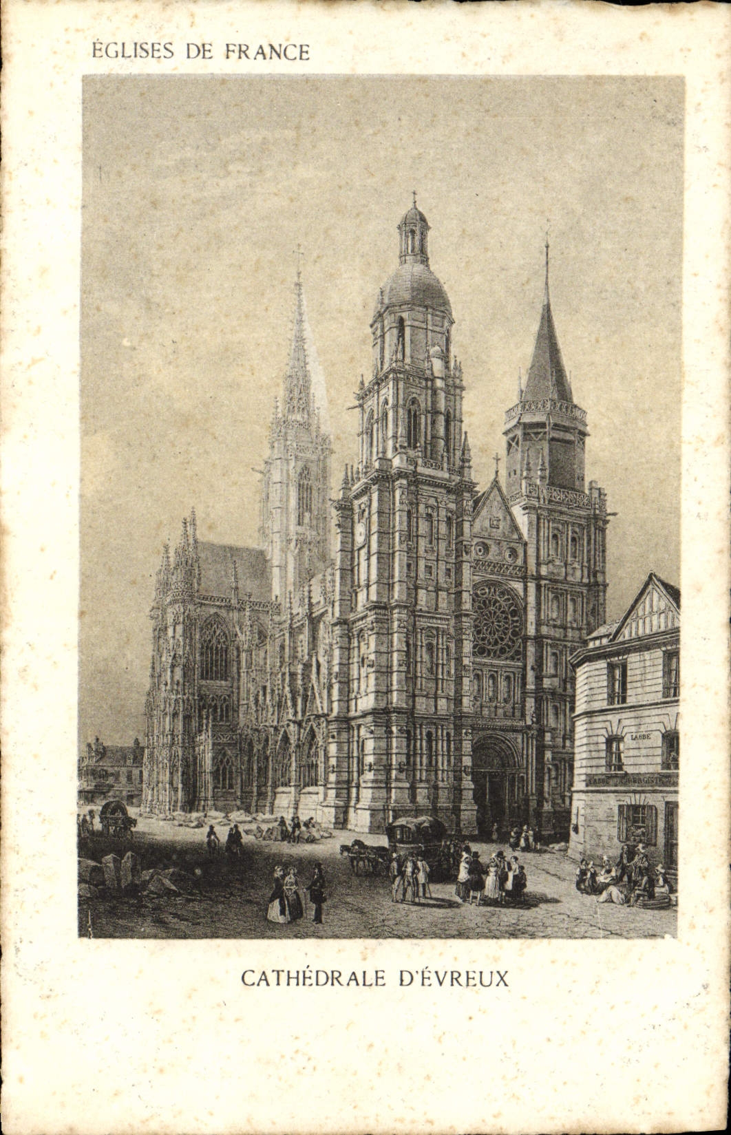 VINTAGE POSTCARD Churches Of France Cathedral of Evreux