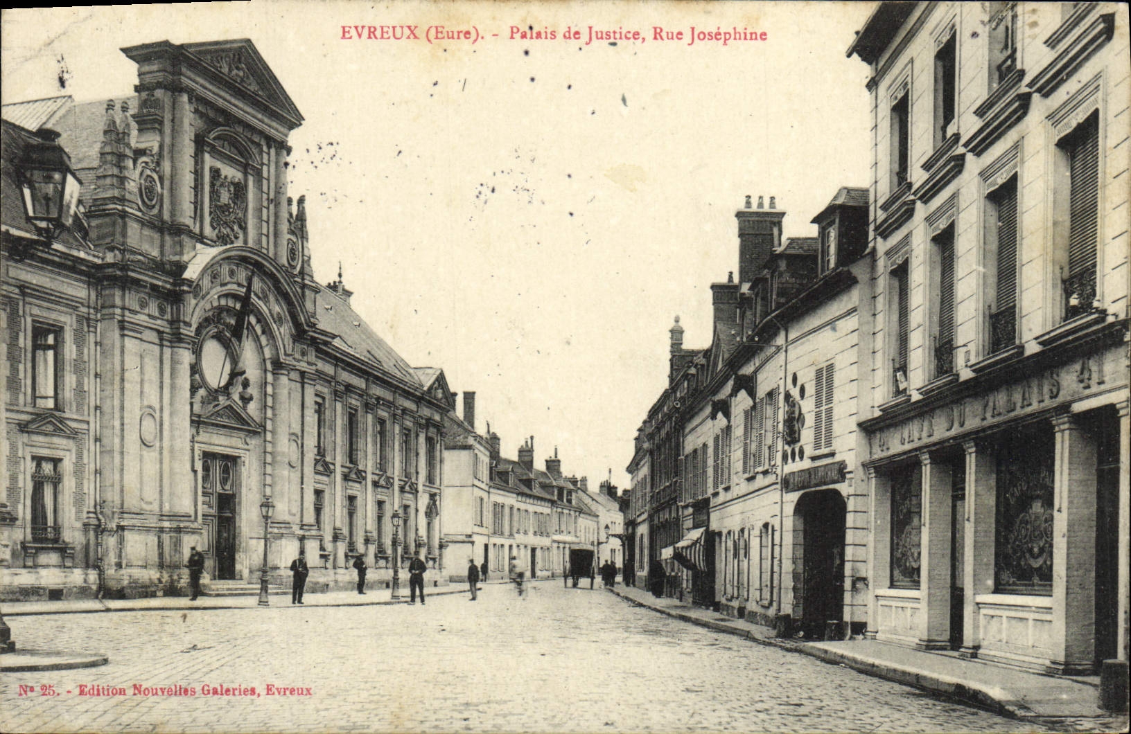 VINTAGE POSTCARD Evreux Law courts Street Josephine