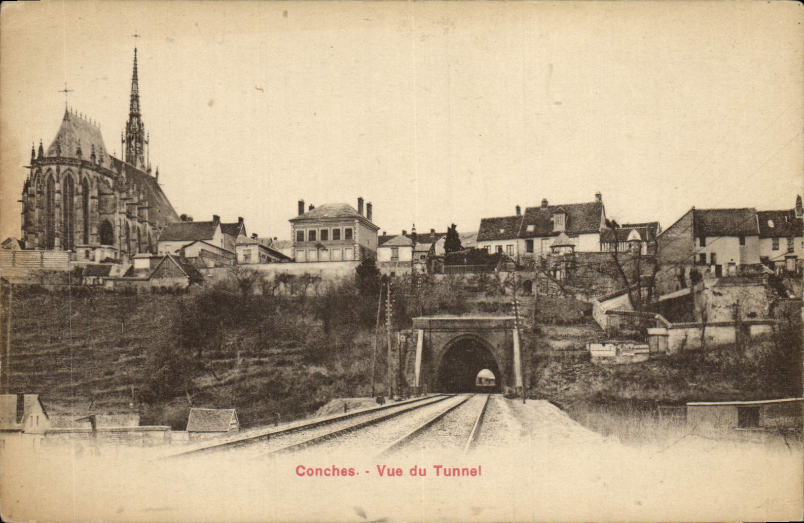 VINTAGE POSTCARD Conches Seen Of the Tunnel