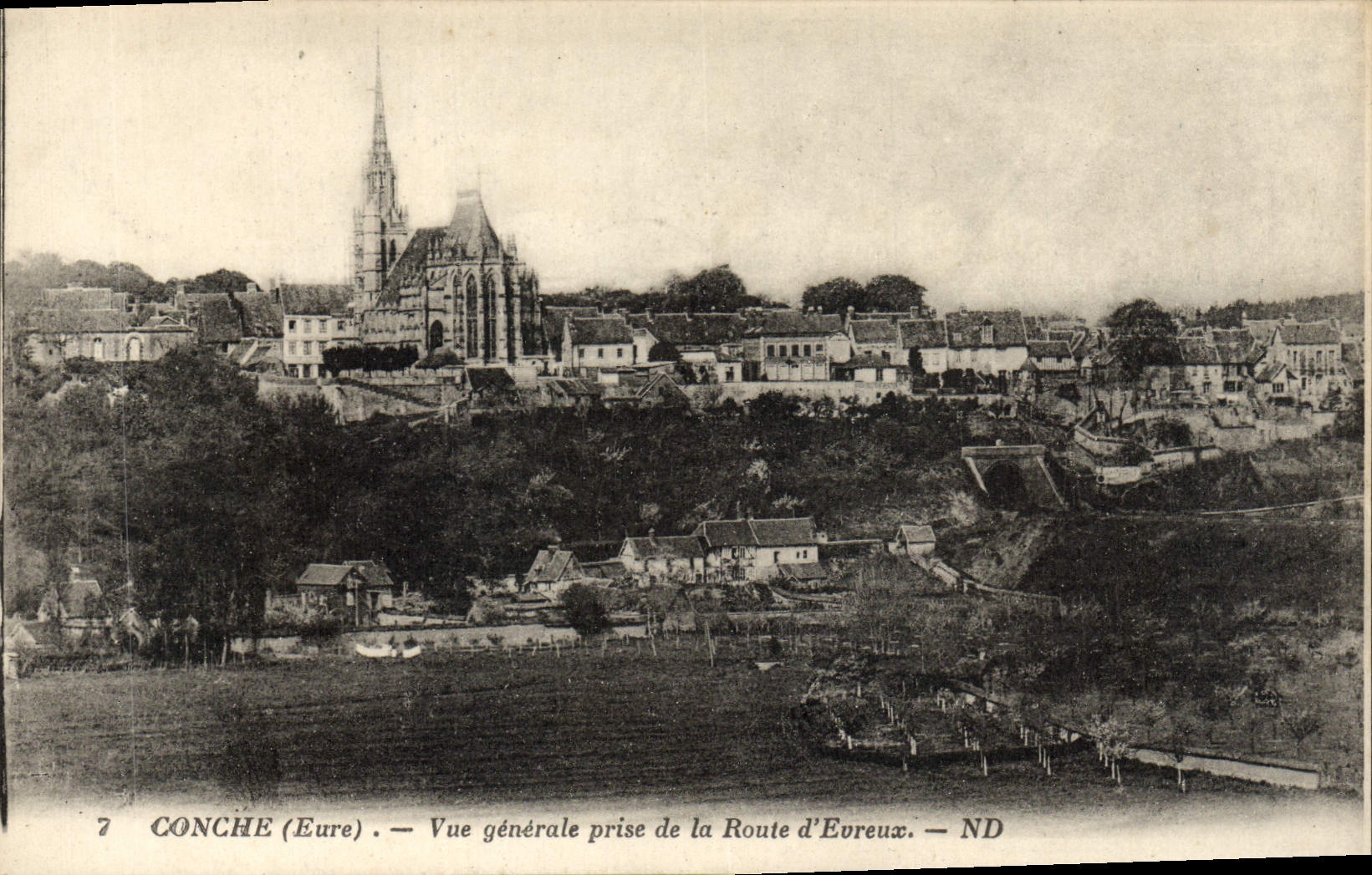 VINTAGE POSTCARD Conche View Taken Of the Road of Evreux