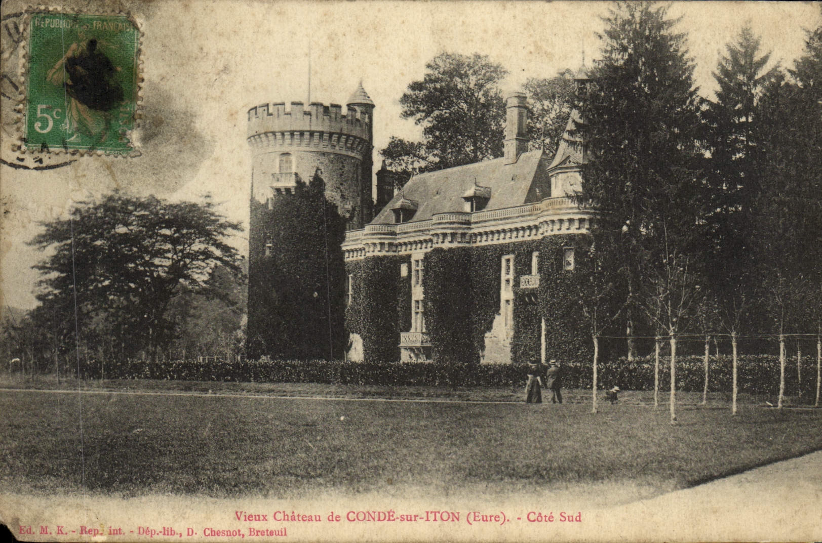 CPA Vieux Chateau De Conde Sur Iton Cote Sud