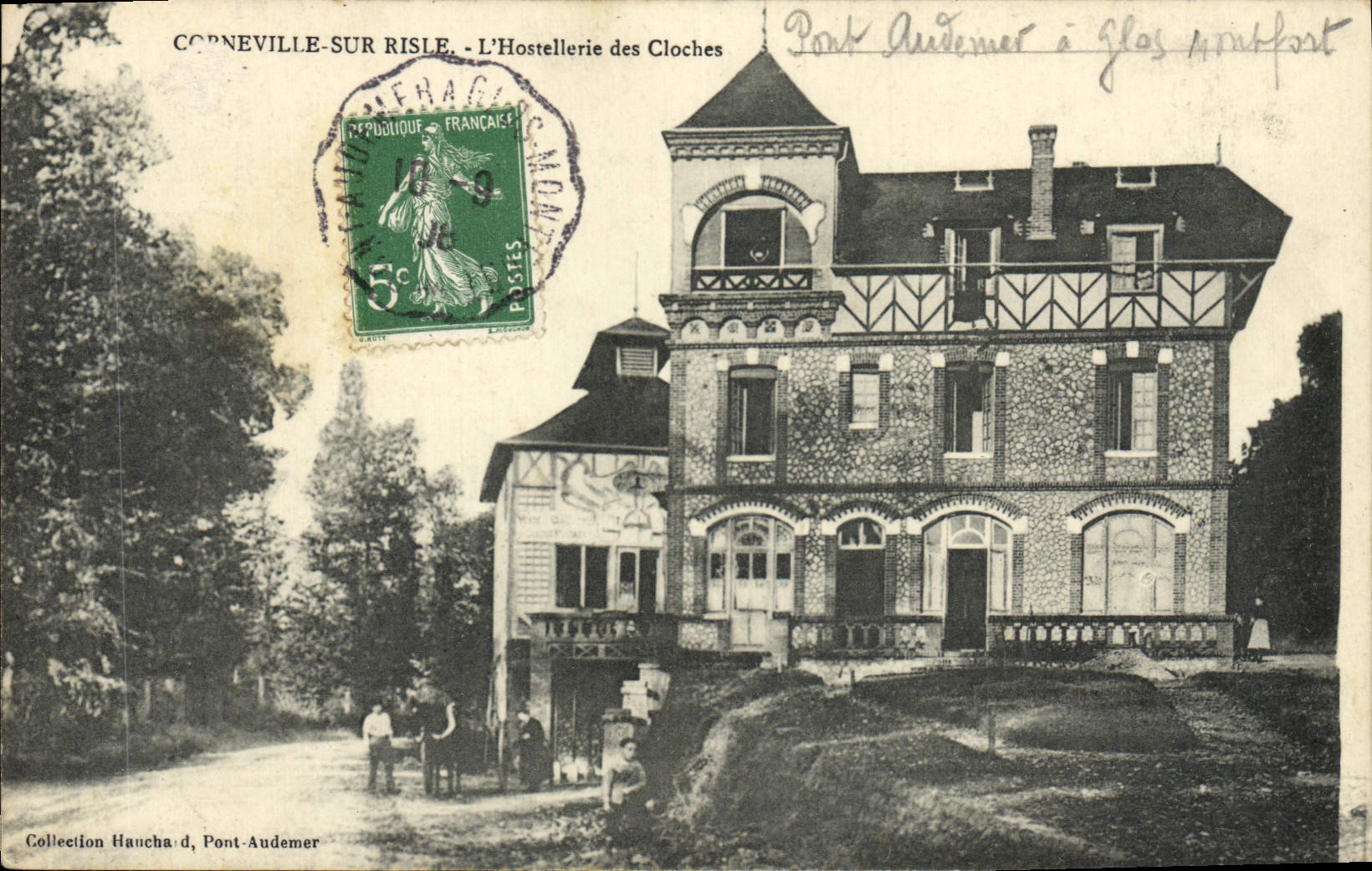 POSTAL Corneville de la VENDIMIA en Risle el mesón de moda del país de las Belces