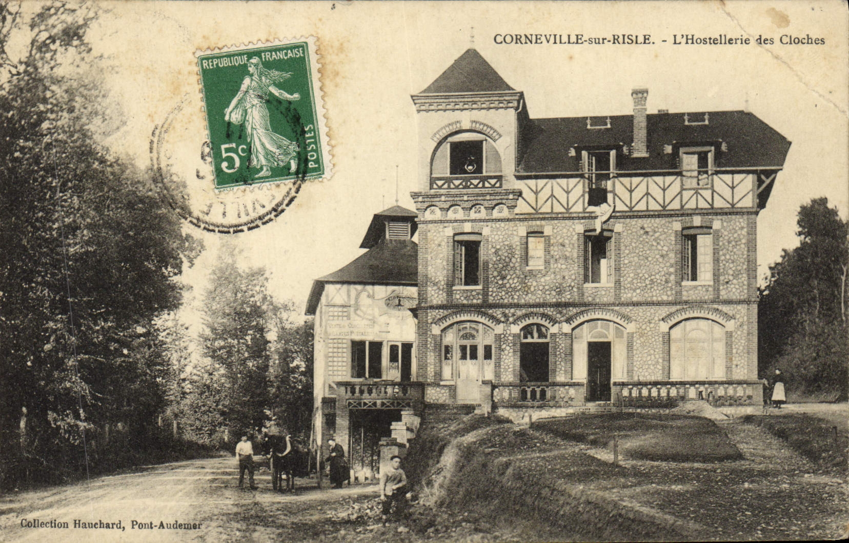 CPA Corneville Sur Risle l'Hostellerie Des Cloches