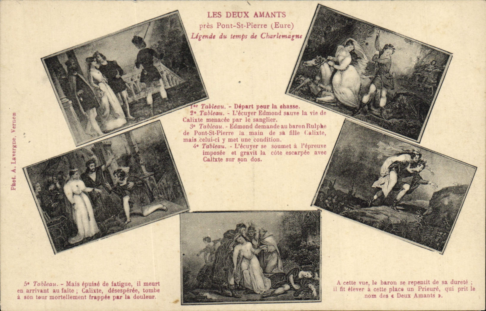 CPA Les Deux Amants Pres pont st pierre Legende du temps de Charlemagne