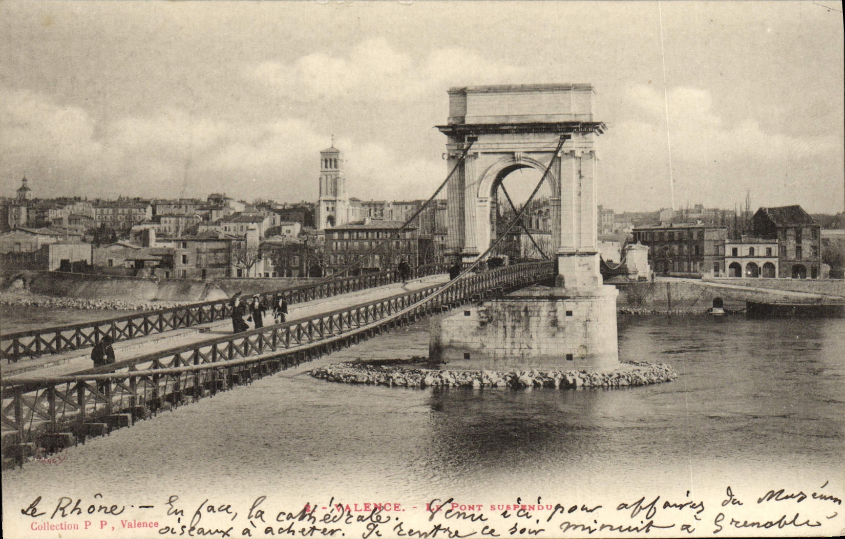 Valencia de la POSTAL de la VENDIMIA el puente suspendido
