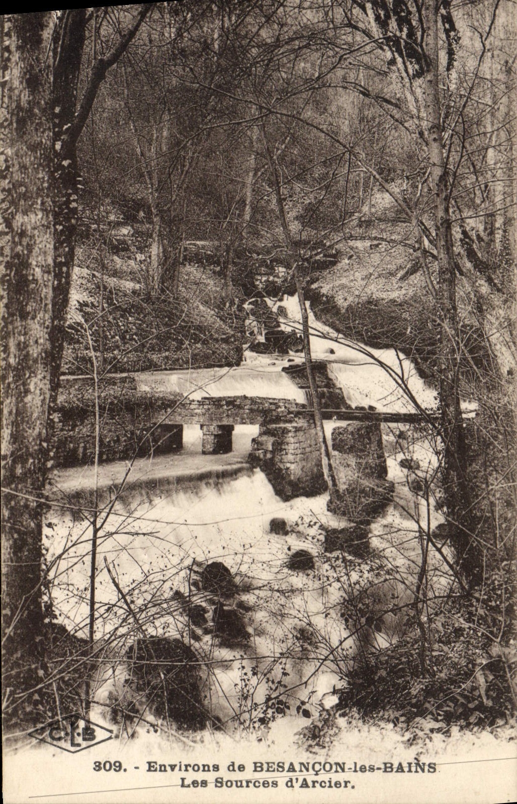 VINTAGE POSTCARD Surroundings of Besancon Les Bains sources of Arcier