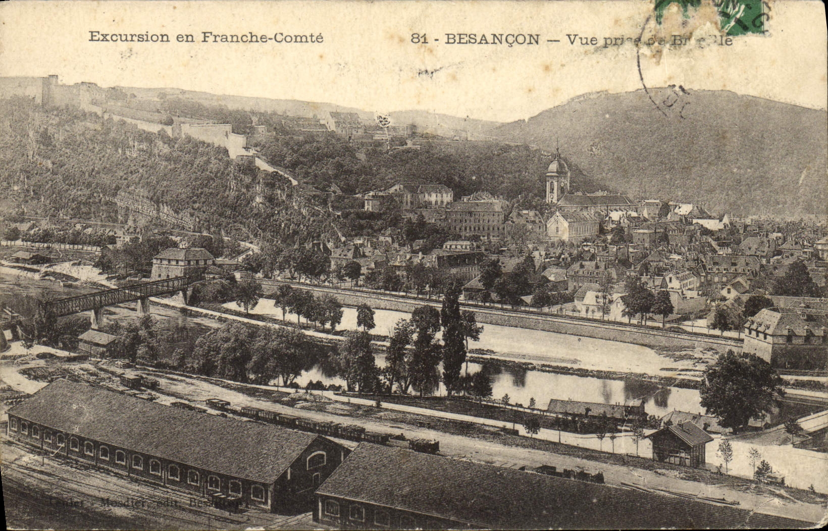 VINTAGE POSTCARD Besancon into Frank Count Besancon