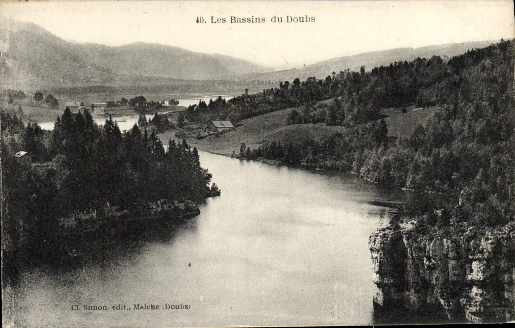 VINTAGE POSTCARD the Basin of Doubs