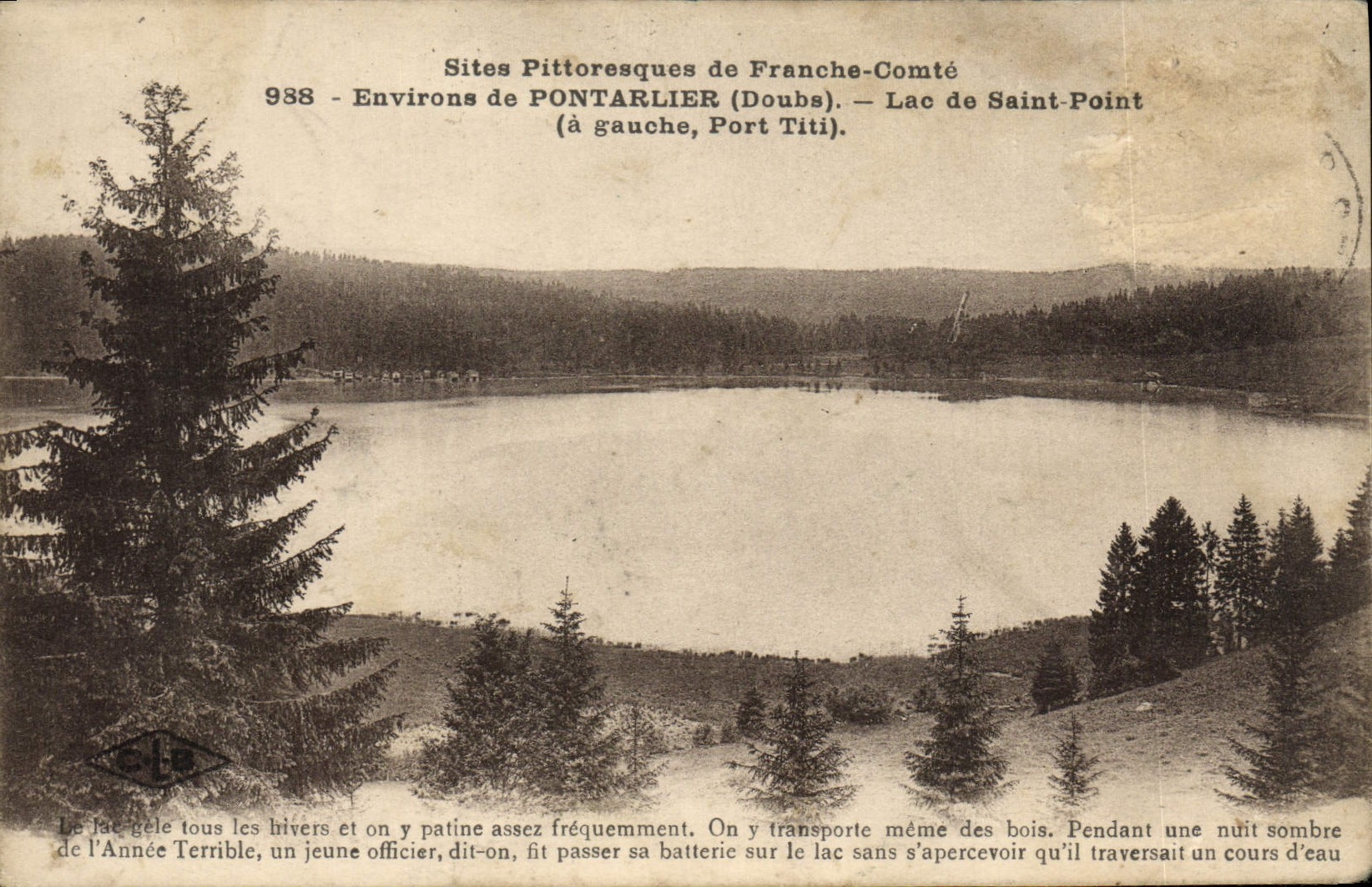 VINTAGE POSTCARD Picturesque Sites of Frank Count Environs of Pontarlier Lake of Saint Not Port Titi