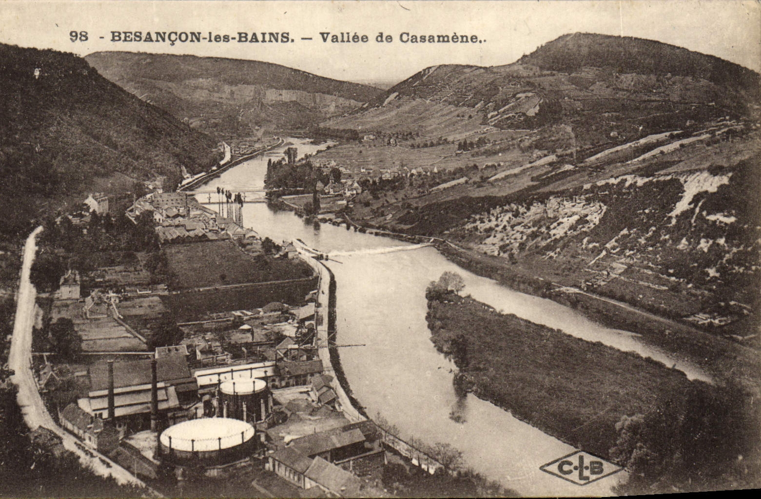 VINTAGE POSTCARD Besancon Les Bains Valley of Casamene