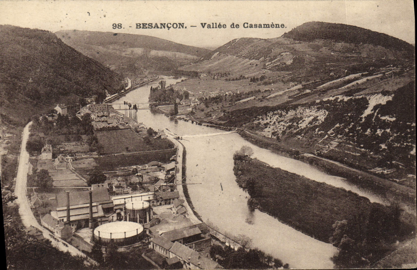 VINTAGE POSTCARD Besancon Valley of Casamene